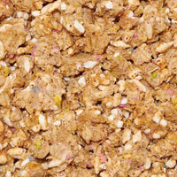 close up of birthday cake granola