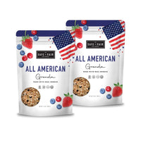 all american granola on white background